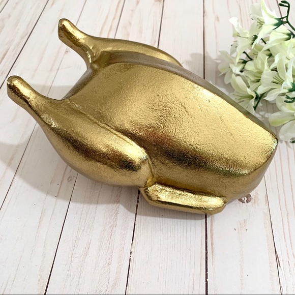 Threshold Gold Aluminum Decorative Turkey Figurine